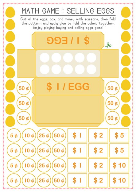 Crianças Aprendendo Matemática Atividade Vendendo Ovos Jogo