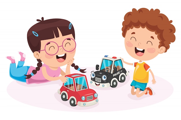 Fundo Os Carros De Brinquedo Das Crianças Se Envolvem Em Uma