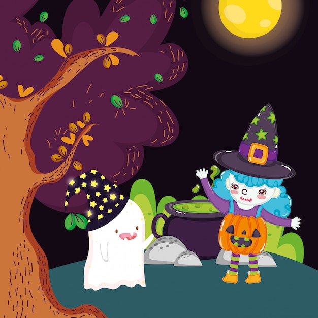 crianças com traje de halloween