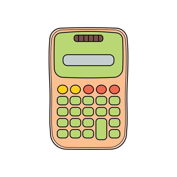 Vetor crianças desenhando desenho animado ilustração vetorial icona de calculadora infantil isolada em branco