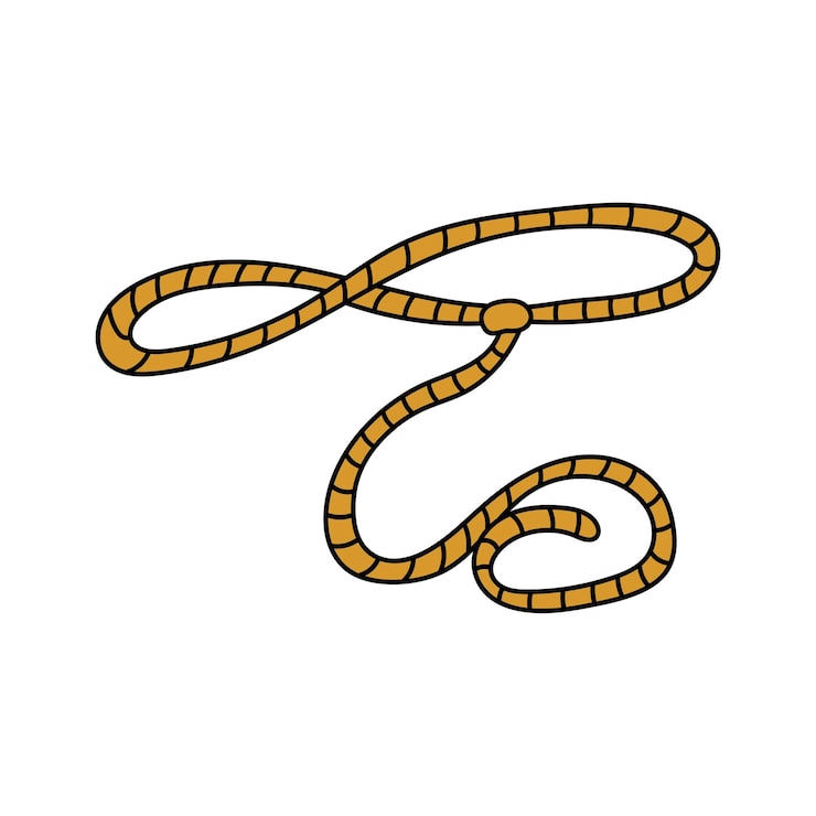 Vetor crianças desenhando desenho animado ilustração vetorial ícone de corda de laço de cowboy isolado em fundo branco
