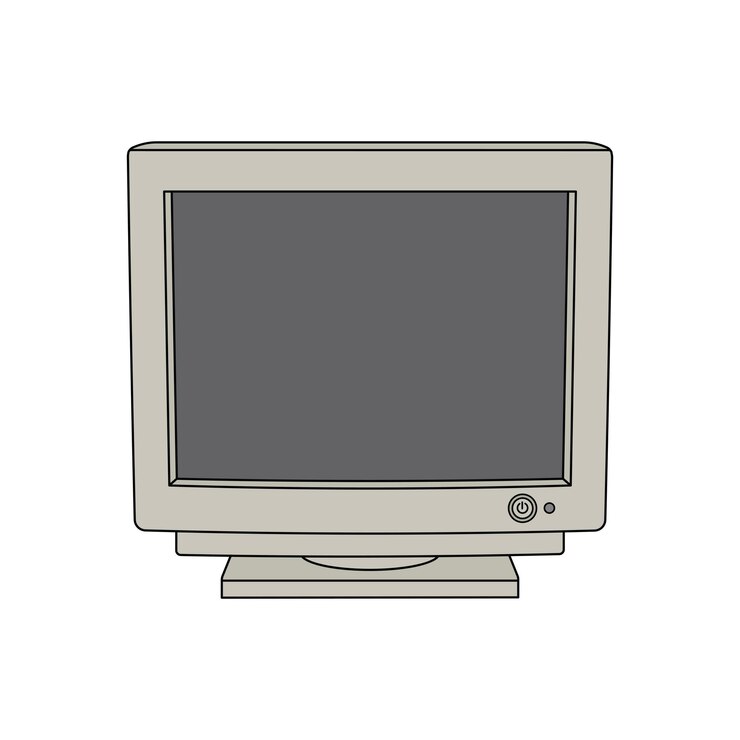 Vetor crianças desenhando monitores crt desenho animado isolado