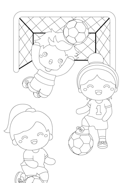 Desenho de Menina a jogar futebol para Colorir - Colorir.com