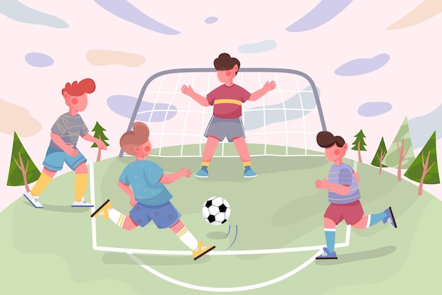 Vetores de As Pessoas Jogando Futebol No Campo De Ilustração De Vetores e  mais imagens de Brilhante - Luminosidade - iStock