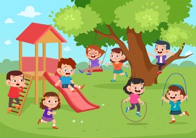Crianças playground juntos