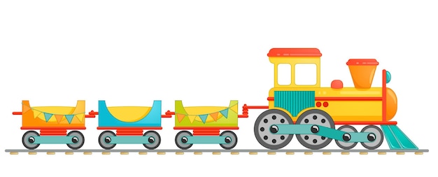 Trem De Brinquedo Para Crianças Ilustração Vetorial Plana. Trem De Brinquedo  Para Crianças No Fundo Branco. Infância, Entretenimento, Conceito De  Transporte Royalty Free SVG, Cliparts, Vetores, e Ilustrações Stock. Image  194264758