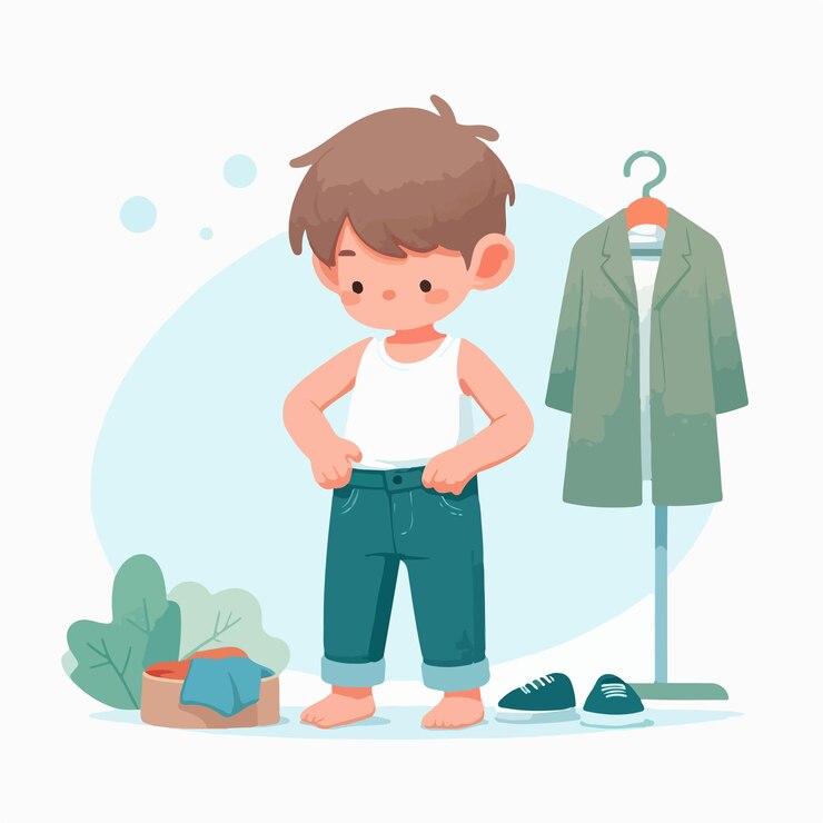 Vetor crianças vetoriais vestem roupas