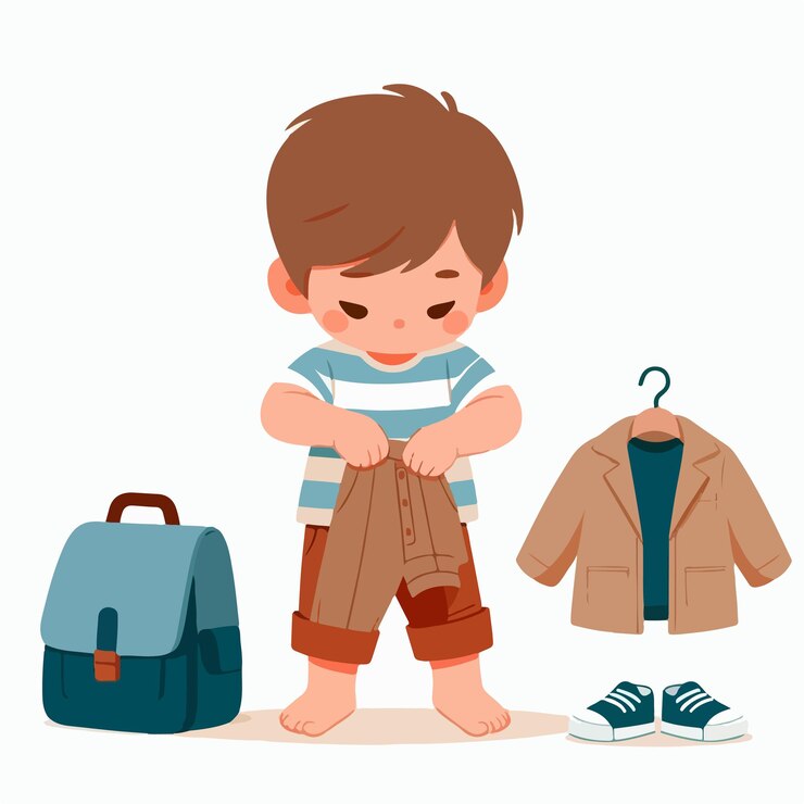 Vetor crianças vetoriais vestem roupas