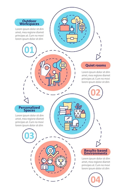 Vetor criando modelo de infográfico vertical de cultura de trabalho positiva