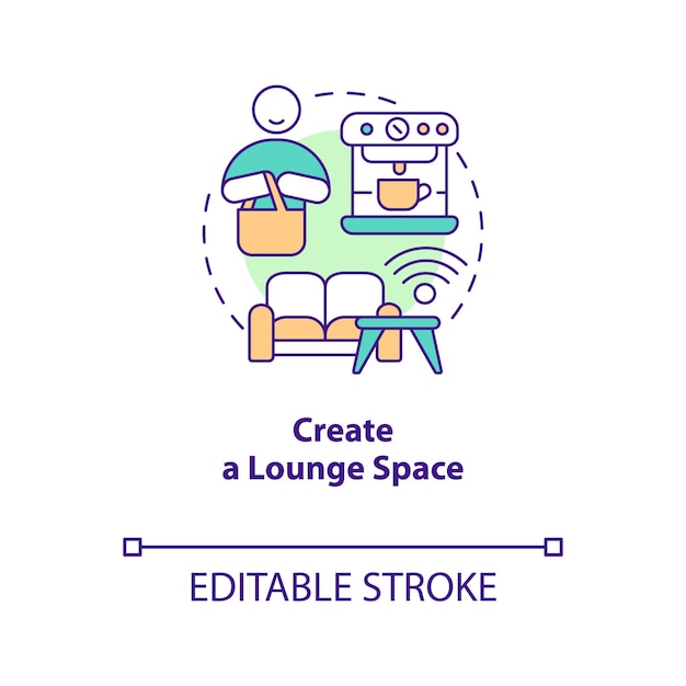 Criar ícone do conceito de espaço lounge