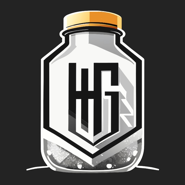 Criar letras h g a partir de uma ilustração vetorial de um agitador de sal de vidro