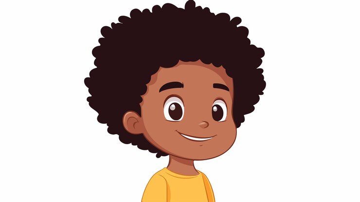 Vetor criativo afroamericano little kid avatar personagem de desenho animado profissional
