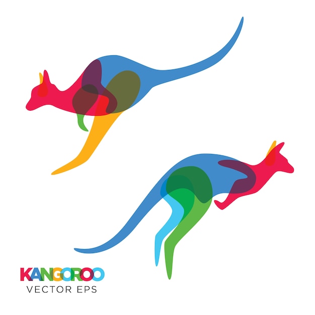 Criativo kangaroo jump animal design