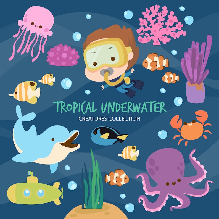 Criaturas Subaquáticas Tropicais