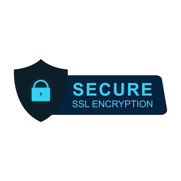 Vetor criptografia ssl segura ou símbolo de proteção ssl segura. ícone de design de guarda de bloqueio.