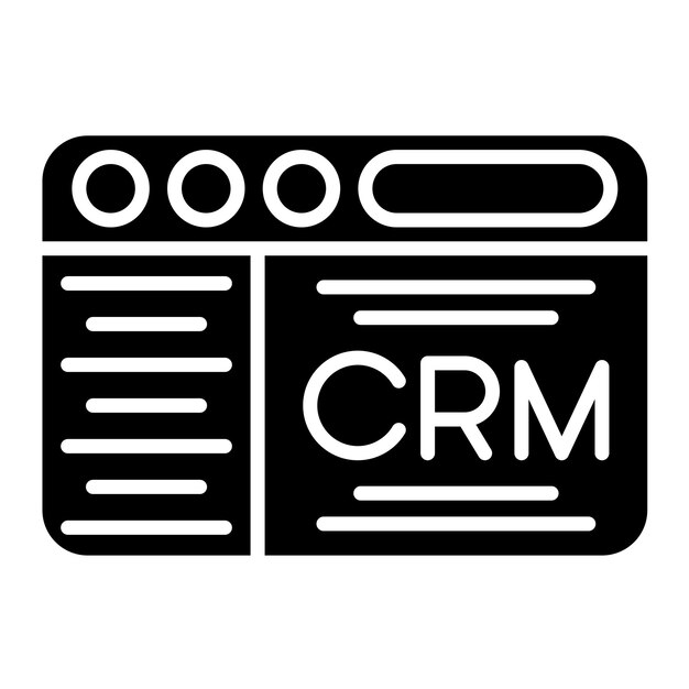 Crm Glifo Preto Sólido ilustração