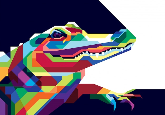 Vetor crocodilo colorido