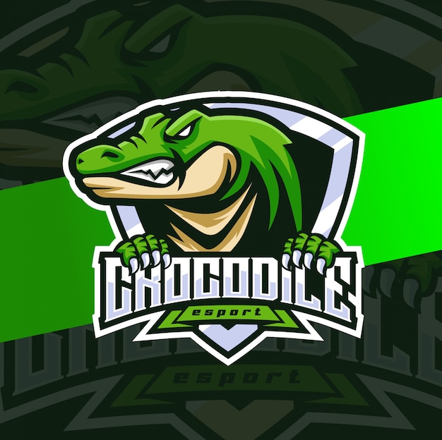 crocodilo jacaré mascote esport logotipo