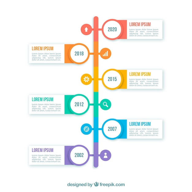 Cronograma de negócios coloridos com design plano