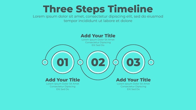 Vetor cronograma de negócios mínimo com 3 etapas ou modelo de apresentação de infográfico de negócios de opções