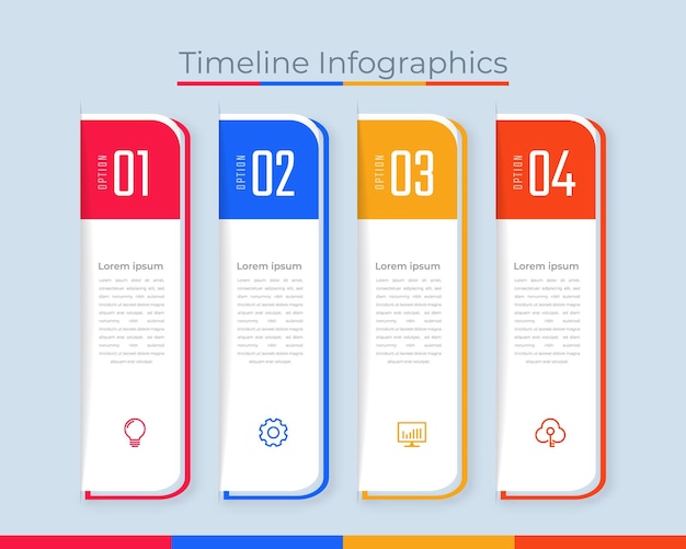 Cronograma Infográficos Design Ícones de marketing Diagrama de layout de fluxo de trabalho Visualização de dados de negócios