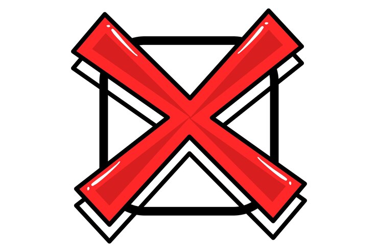 Vetor cross sign highlight note desenho de adesivo.