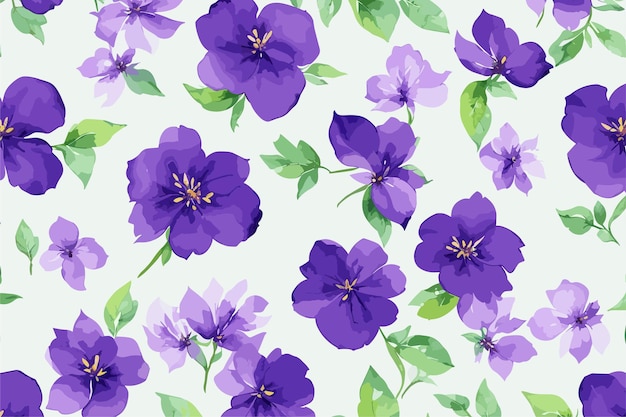 Crossandra roxo lindo padrão floral sem costura ilustração em vetor de flor