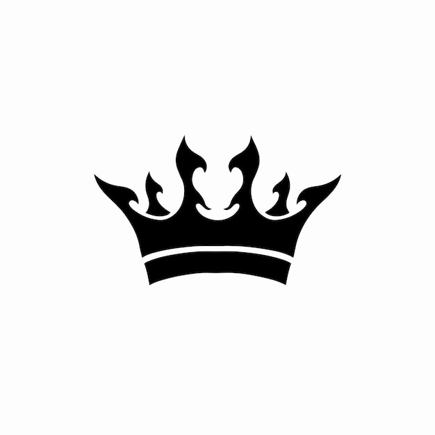 Crown symbol logo tattoo design stencil ilustração em vetor