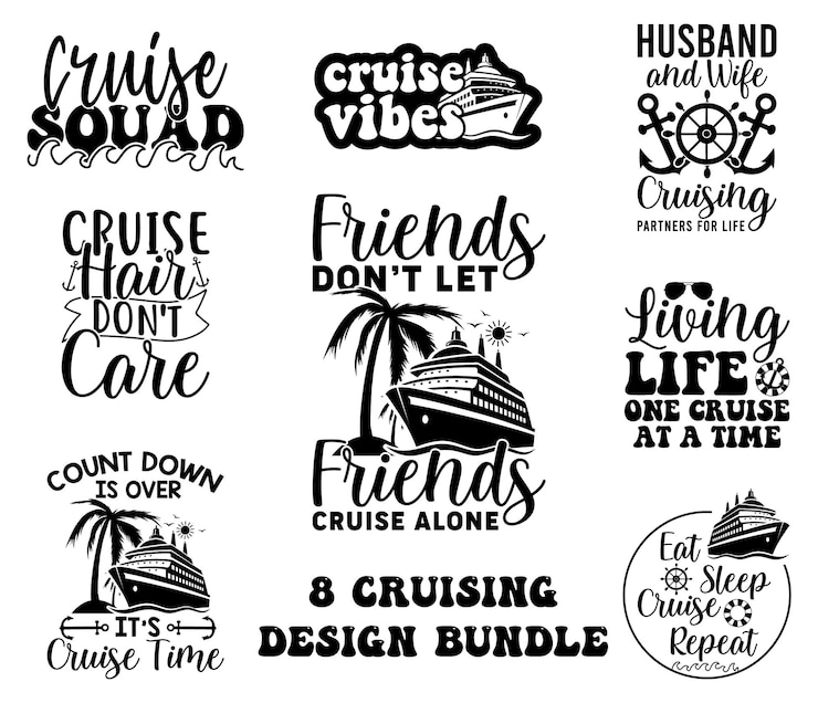 Vetor cruise svg design bundle v3 (em inglês)
