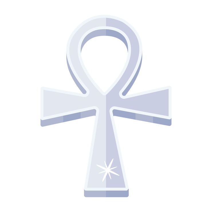 Vetor cruz ankh com uma cruz branca no topo.