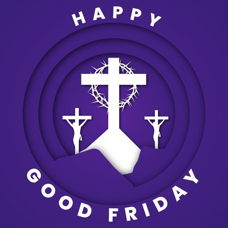 Cruz Crucificada De Jesus Fundo Para Feliz Sexta-Feira Santa Imagem Vetorial