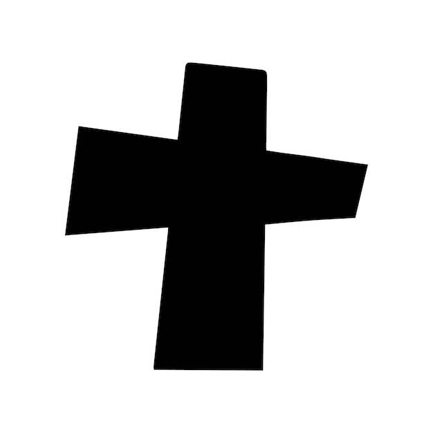 Cruz preta em um vetor de fundo branco
