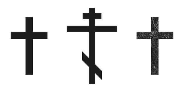 Cruzes cristãs latinas silhuetas ícones cristãos antigos