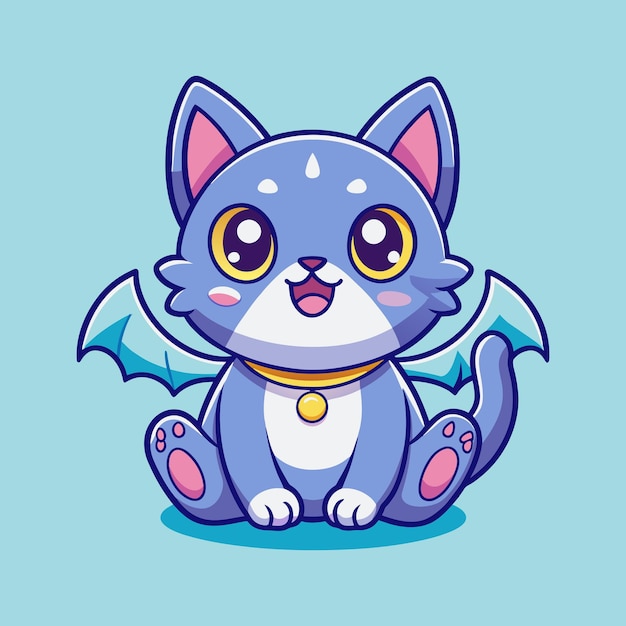 Vetor cryptid gato bonito kawaii ilustração de arte vetorial