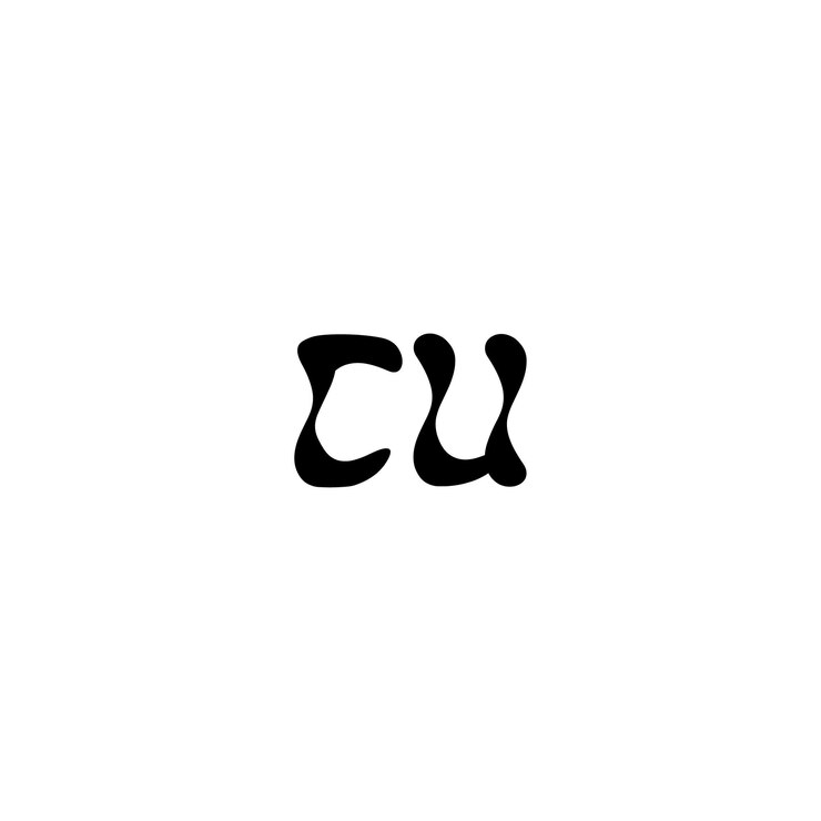 Vetor cu monograma logotipo design letra texto nome símbolo logotipo monocromático alfabeto caractere logotipo simples