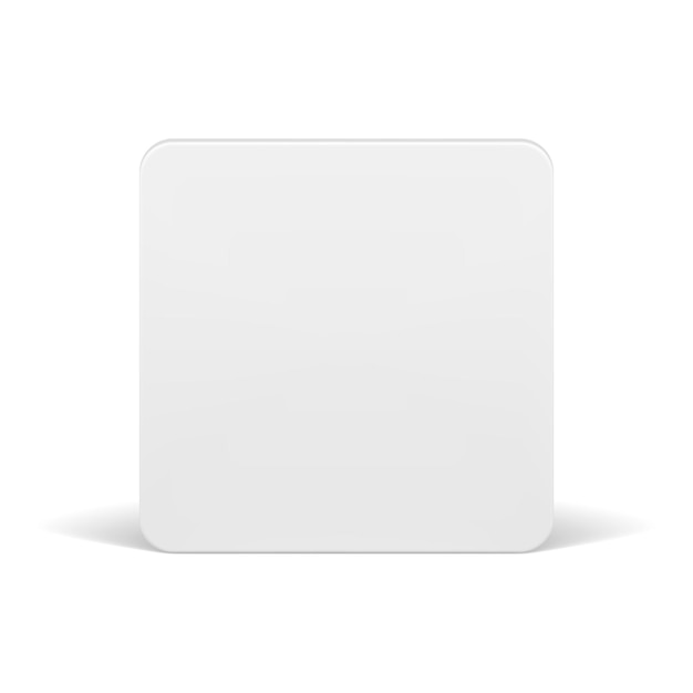 Cubo forma geométrica regular branco quadrado brilhante parede vertical desenho decorativo vetor realista