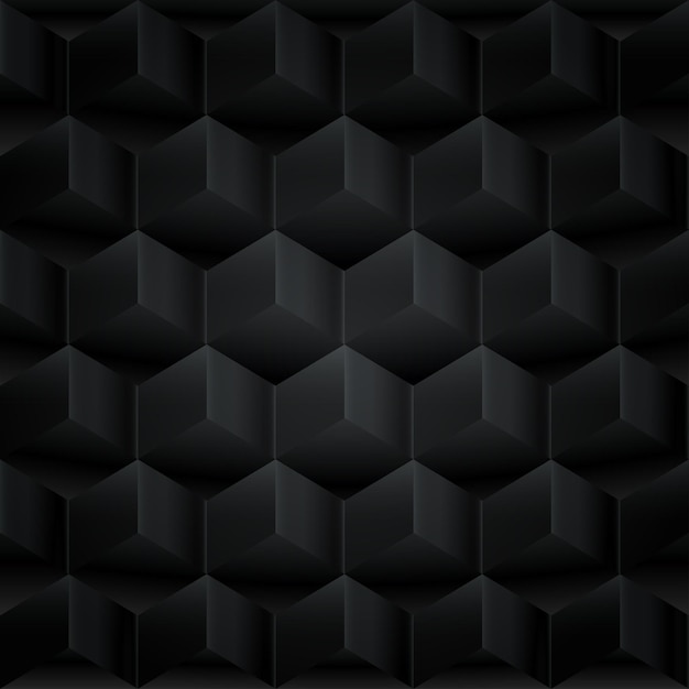 Vetor cubos 3d de fundo abstrato preto