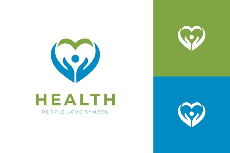 Cuidado com o coração com as pessoas Vector de esperança projeto de ícone de logotipo para caridade cuidados de saúde desenho de elemento de símbolo de aptidão humana