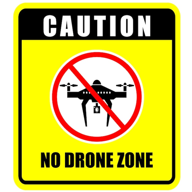 Cuidado, nenhum vetor de sinal de zona de drone