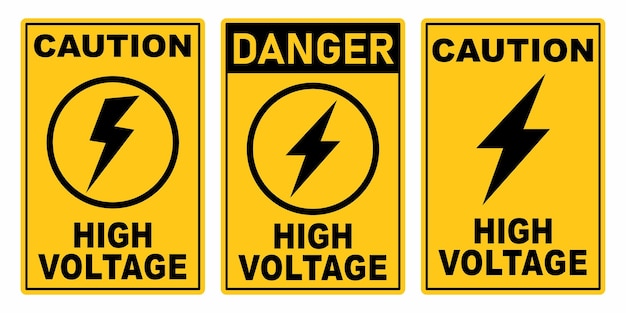 Vetor cuidado perigo sinalização de alta tensão de eletricidade para design de modelo de cartaz elétrico para impressão