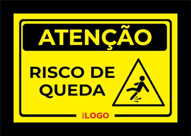 Cuidado risco de queda sinal