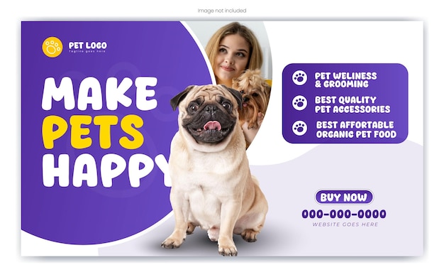 Cuidados com animais de estimação e loja premium vetor web banner e banner Template Design