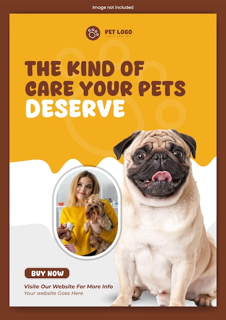 Cuidados com animais de estimação e loja vector premium Venda Flyer e cartaz Template Design