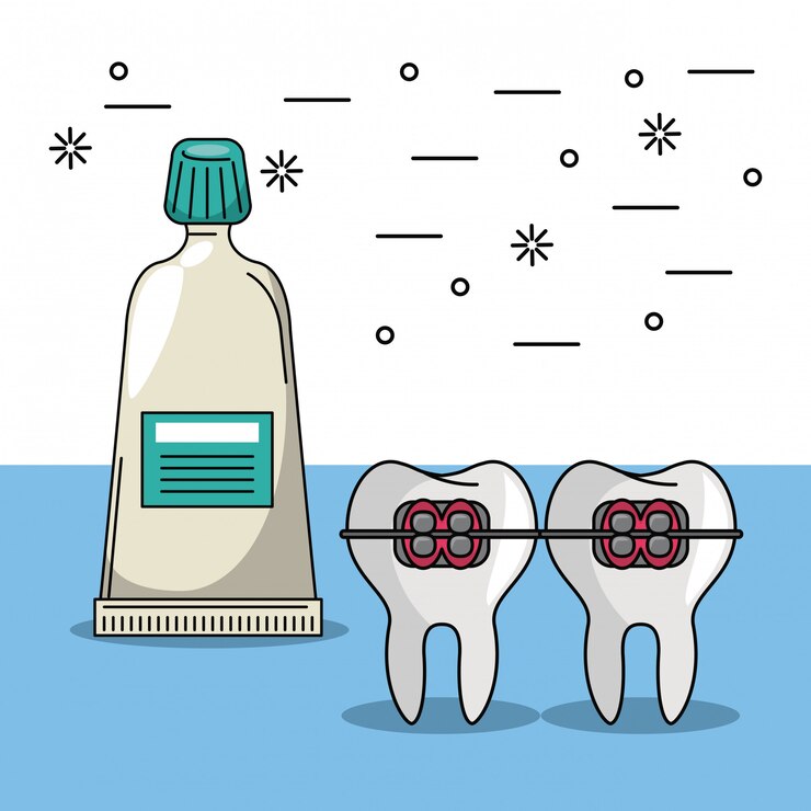 Vetor cuidados dentários e higiene