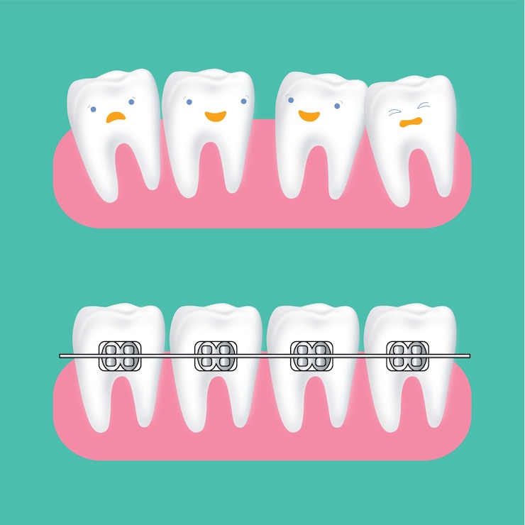 Vetor cuidados dentários gratuitos de desenhos animados