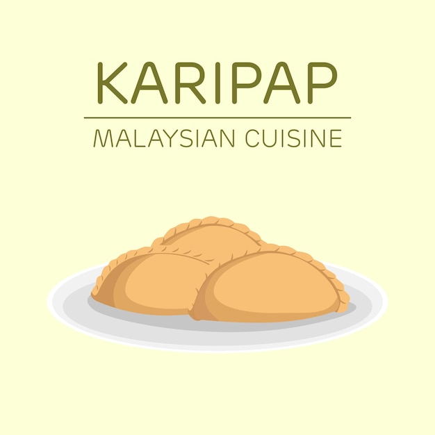 Culinária da malásia karipap em um prato