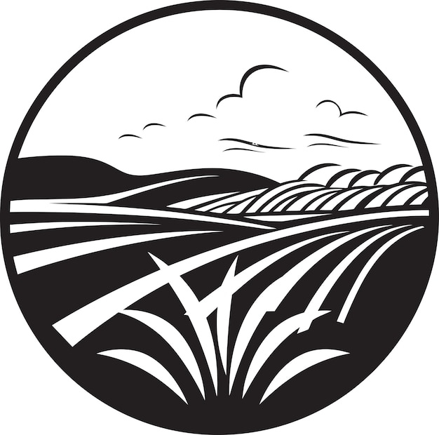 Cultivated crest farming logo design vector colheita hues agricultura ícone vector