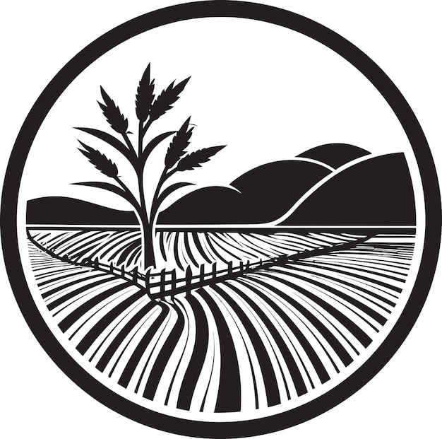 Vetor cultivated crest farming logo vector icon colheita hues agricultura desenho do emblema