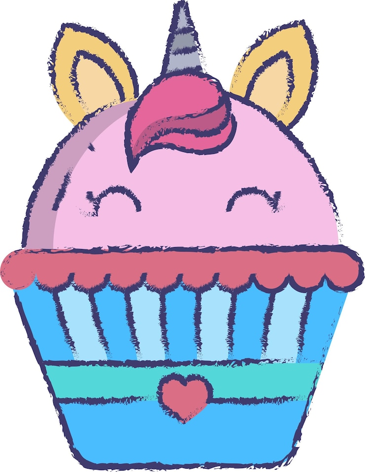 Vetor cup cakes mão desenhada ilustração vetorial