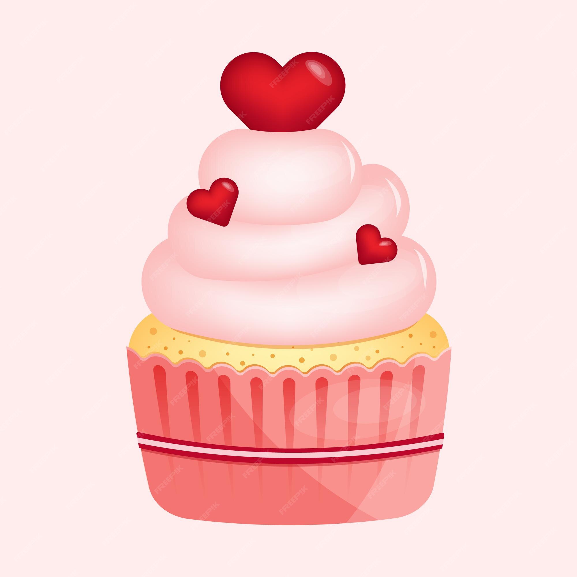 Dia Dos Namorados Pequena Ilustração Rosa Amor Bolo Lindo Bolo De